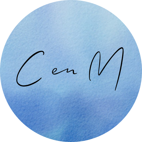 Sluitsticker met blauwe aquarelstructuur