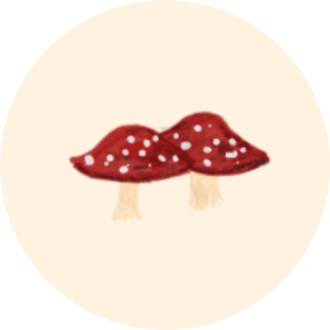 Sluitsticker met paddenstoeltjes