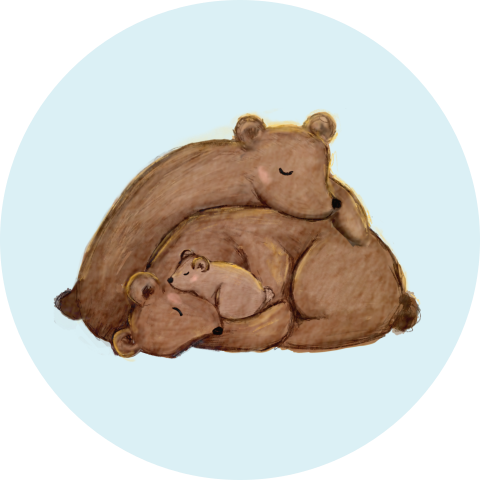 Sluitsticker met familie beertjes