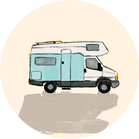 Sticker met camper