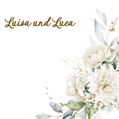 Hochzeitseinladung mit weißen Blumen - Vintage Love Story 