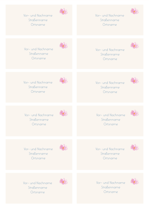 Adressaufkleber mit gemalten Blumen - Floral Whispers