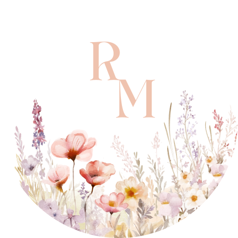 Briefsiegel mit Aquarell-Blumen und Initialen - Summer Chique