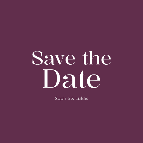 Save-the-Date Karte in lila mit edlen Details - Fleur de Grace
