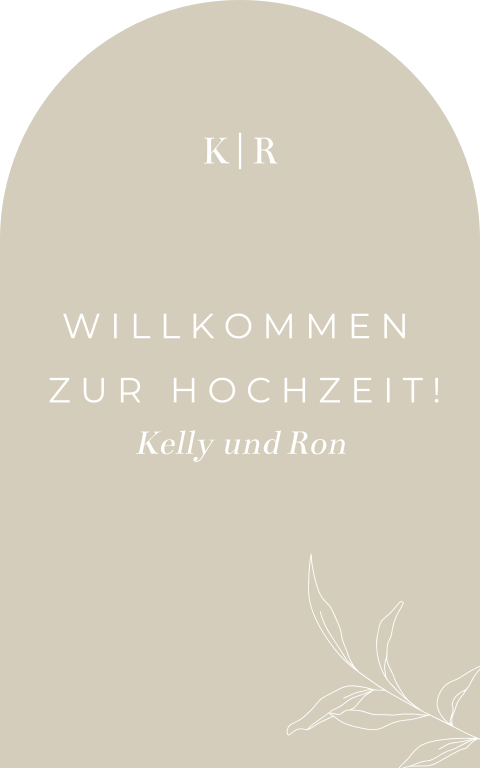 Wilkommensschild in beigem Bogen-Design - Pure Essence