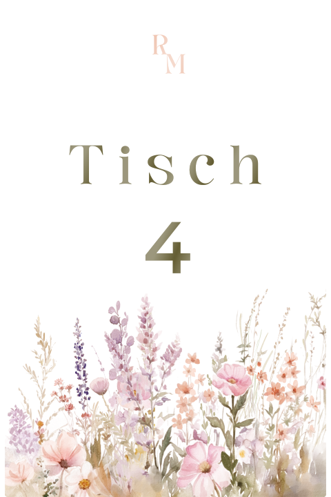 Tischnummern mit sanften Aquarell-Blumen - Summer Chique