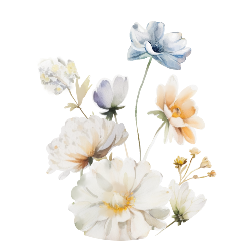 Siegel mit zarten Aquarellblumen - Serene Garden