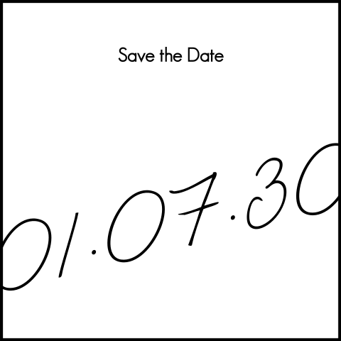 Save-the-Date Karte mit schwarzem Rahmen - Bold Love