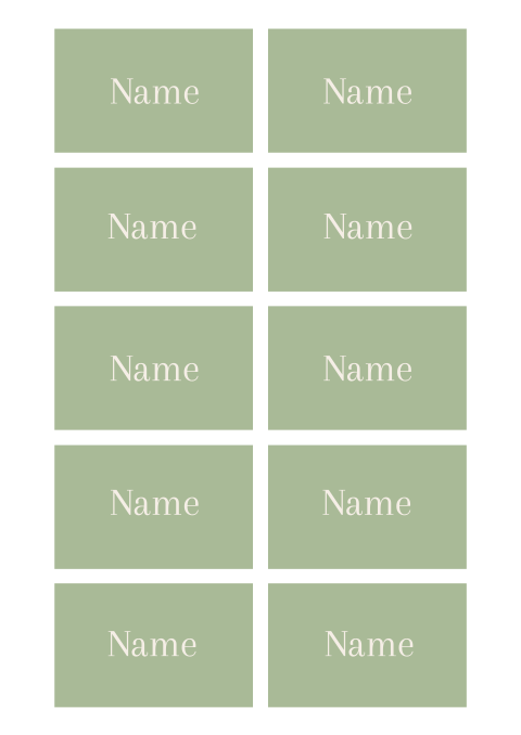 Namensschilder in grün - Green Bliss