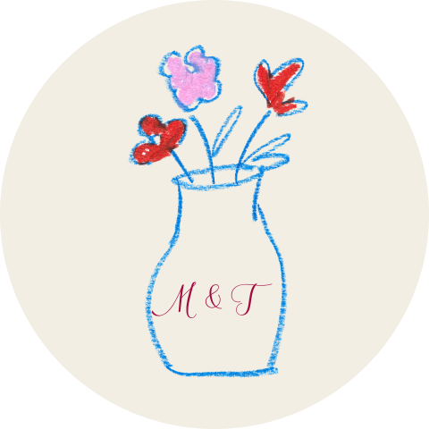 Siegel mit blauer gezeichneten Vase - Drawn with Love