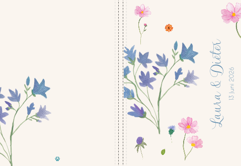 Gästebuch mit gemalten Blumen - Floral Whispers