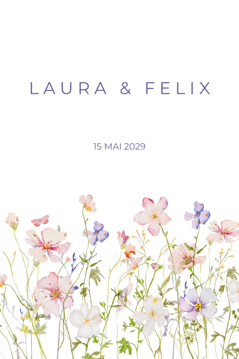 Hochzeitseinladung mit romantischen Wildblumen - Floral Station 