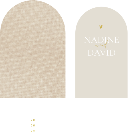 Hochzeitseinladung Stapelkarte in Leinenoptik - Touch of Linen