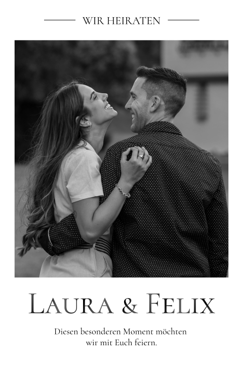 Hochzeitseinladung in klassischem Foto-Design - Timeless Romance