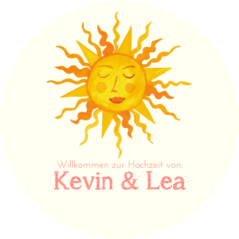 Willkommensschild mit gemalter Sonne - Italienischer Sommer 