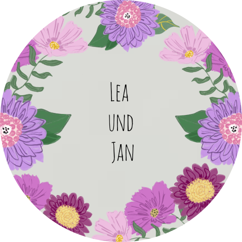 Briefsiegel mit lila Blumen - Vivid Flowers