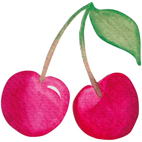 Zusatzkarte in Form einer Kirsche - Fruchtcocktail