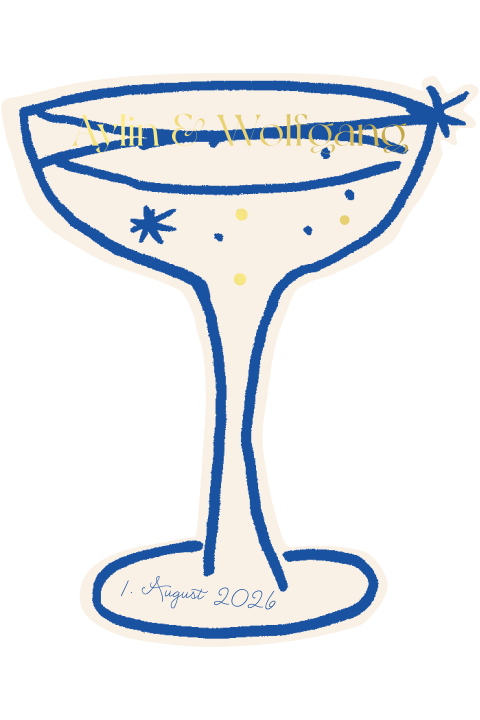 Zusatzkarte mit blauem Martini - Tuscan Vows