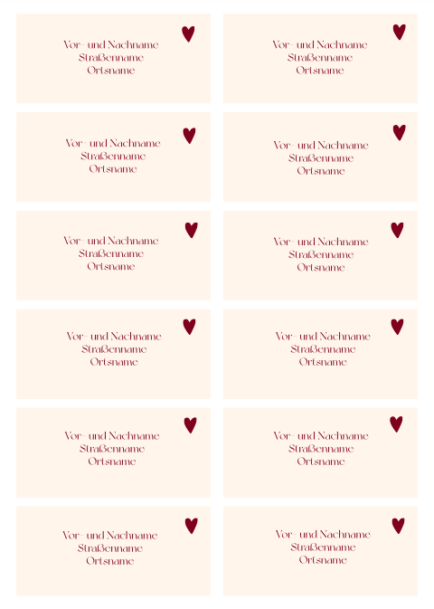 Adressaufkleber mit bordeauxroten Details - Red Velvet