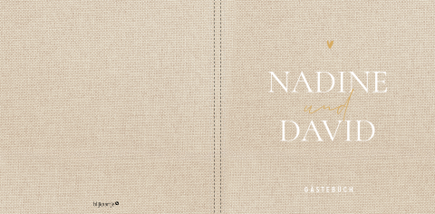Gästebuch mit Goldfolie in Leinenoptik - Touch of Linen
