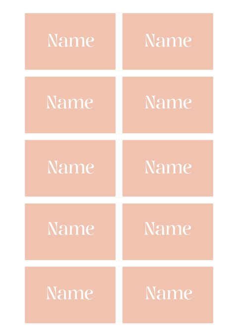 Namensschilder in apricot - Summer Chique