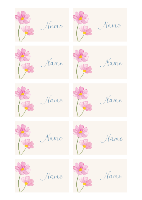 Namenskarten mit gemalten Blumen - Floral Whispers