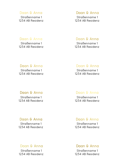 Adressaufkleber in schlichtem Look mit Goldfolie - Harmonic Flow