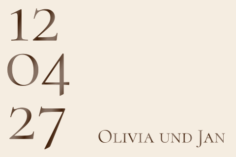 Hochzeitseinladung mit Datum in braun - Modern Elegance 