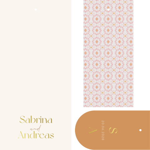 Hochzeitseinladung als Stapelkarte mit Boho-Muster - La Dolce Vita