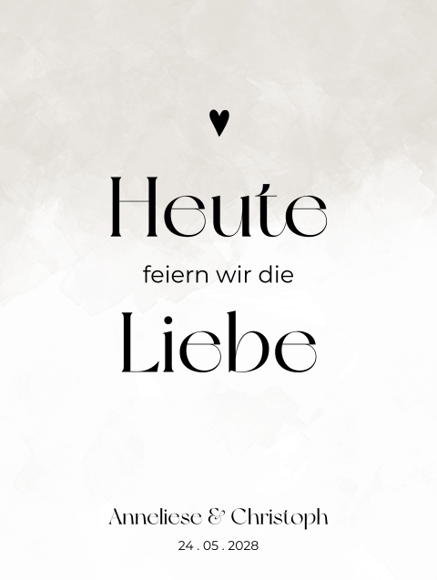 Willkommensschild mit elegantem Aquarell-Rand - Muted Elegance