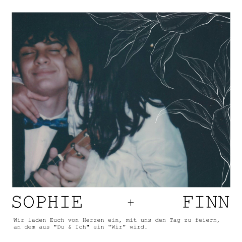 Hochzeitseinladung im Polaroid-Design - Plant Lovers