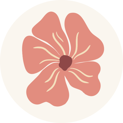 Siegel mit orangefarbener Blume - Coral Bloom