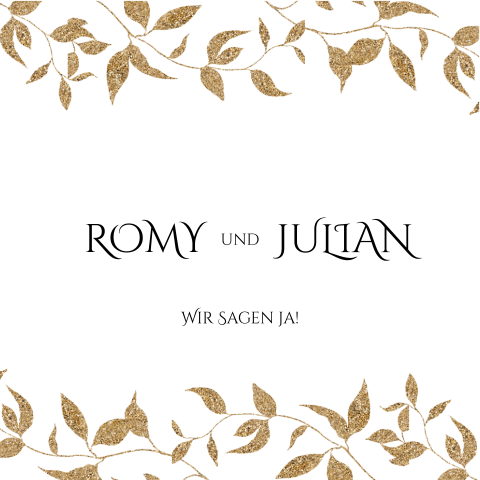 Hochzeitseinladung mit Zweigen im Glitzer-Look - Imperial Wedding 