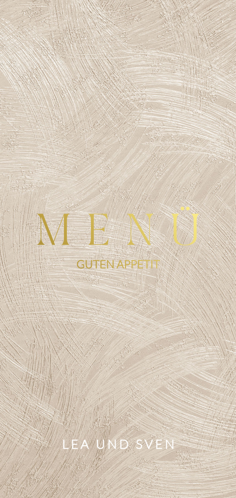 Menükarte im Struktur-Look mit Goldfolie - Textured Love