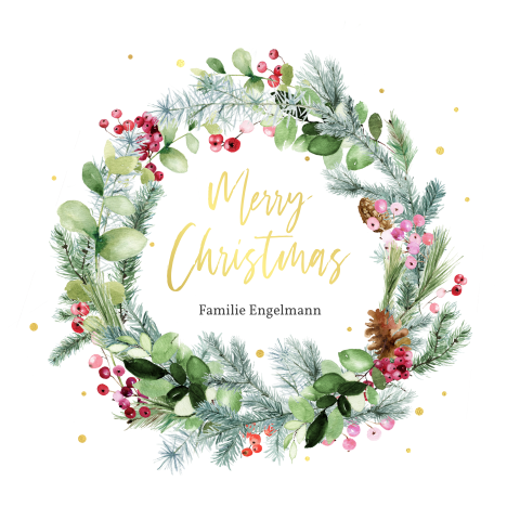 Weihnachtskarte: Weihnachtsfunkeln mit Foto in Weiß
