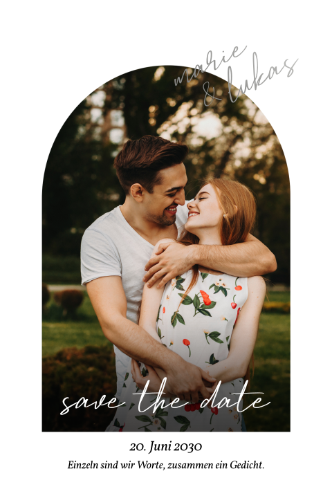 Save The Date Karte: Eleganter Bogen
