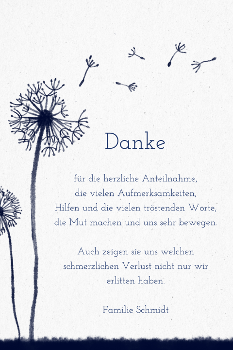 Zarte Pusteblume Danke