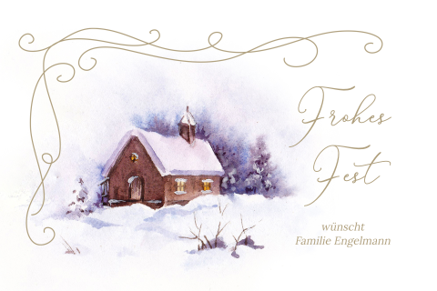 Weihnachtskarte: Wintermärchen in Weiß