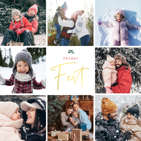 Weihnachtskarte: Fotoreiche Weihnachten mit Fotos