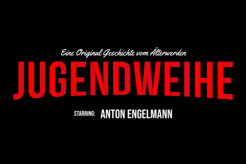 Einladungskarte Jugendweihe: Streamingdienst mit Foto in Schwarz