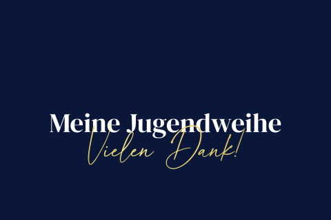 Dankeskarte Jugendweihe: Schlichte Eleganz mit Foto in Blau