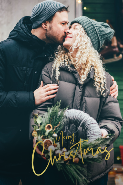 Weihnachtskarte: Merry Christmas mit Foto
