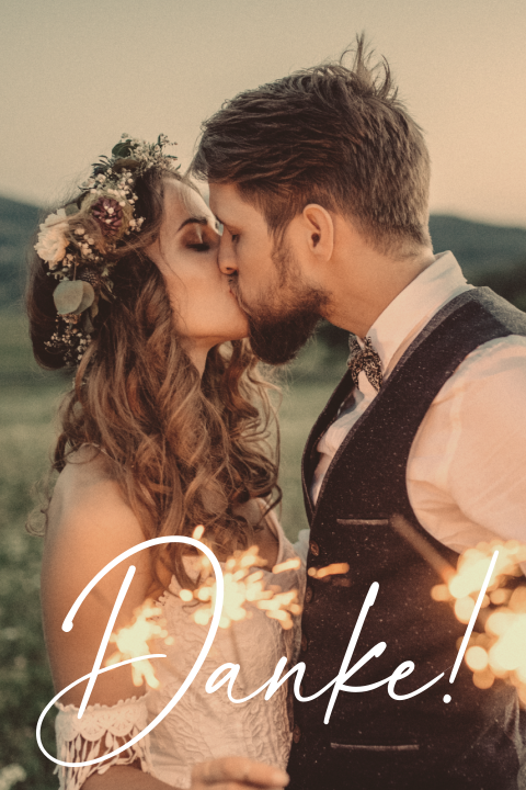 Dankeskarte Hochzeit: Aquarellschrift