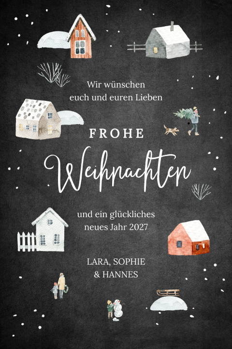 Weihnachtskarte: Es ist Winter!