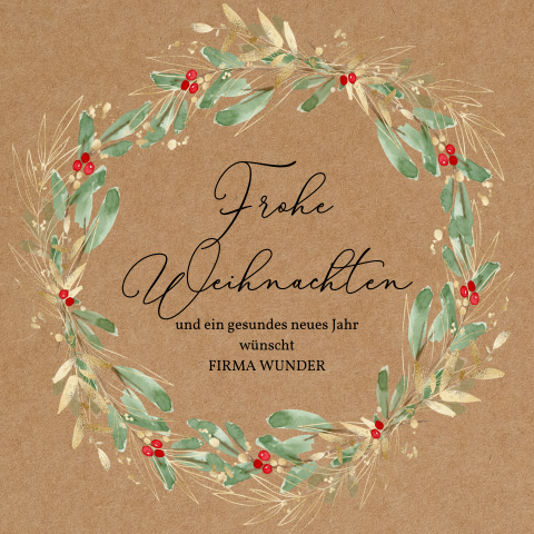 Weihnachtskarte: Rustikale Weihnacht in Kraft Look