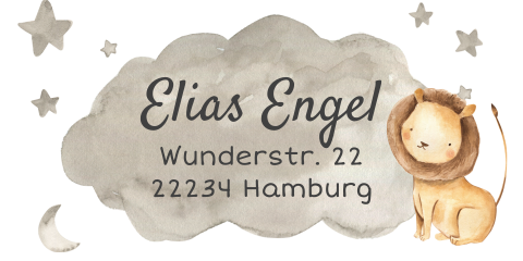 Löwenbaby Adressaufkleber