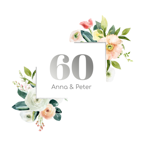 Einladungskarte Hochzeitstag: Rosige Zeiten mit Fotos in Weiß