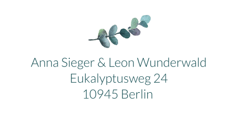 Eukalyptusliebe Adressaufkleber