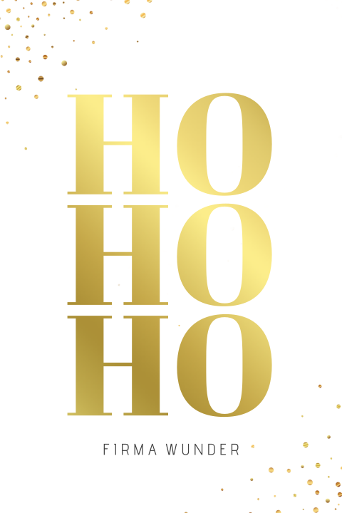 Weihnachtskarte: HoHoHo mit Foto in Weiß