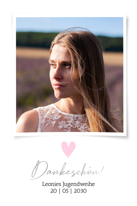 Dankeskarte Jugendweihe: Purrrfect Day mit Fotos in Weiß